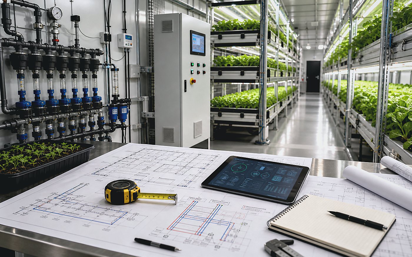 Indoor farm layout planning and implementation support